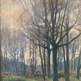 "Forest landscape" painting by Georges Moullade (1893-1968) frame