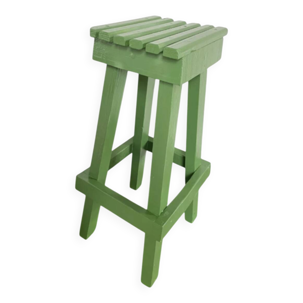 Tabouret en bois peint