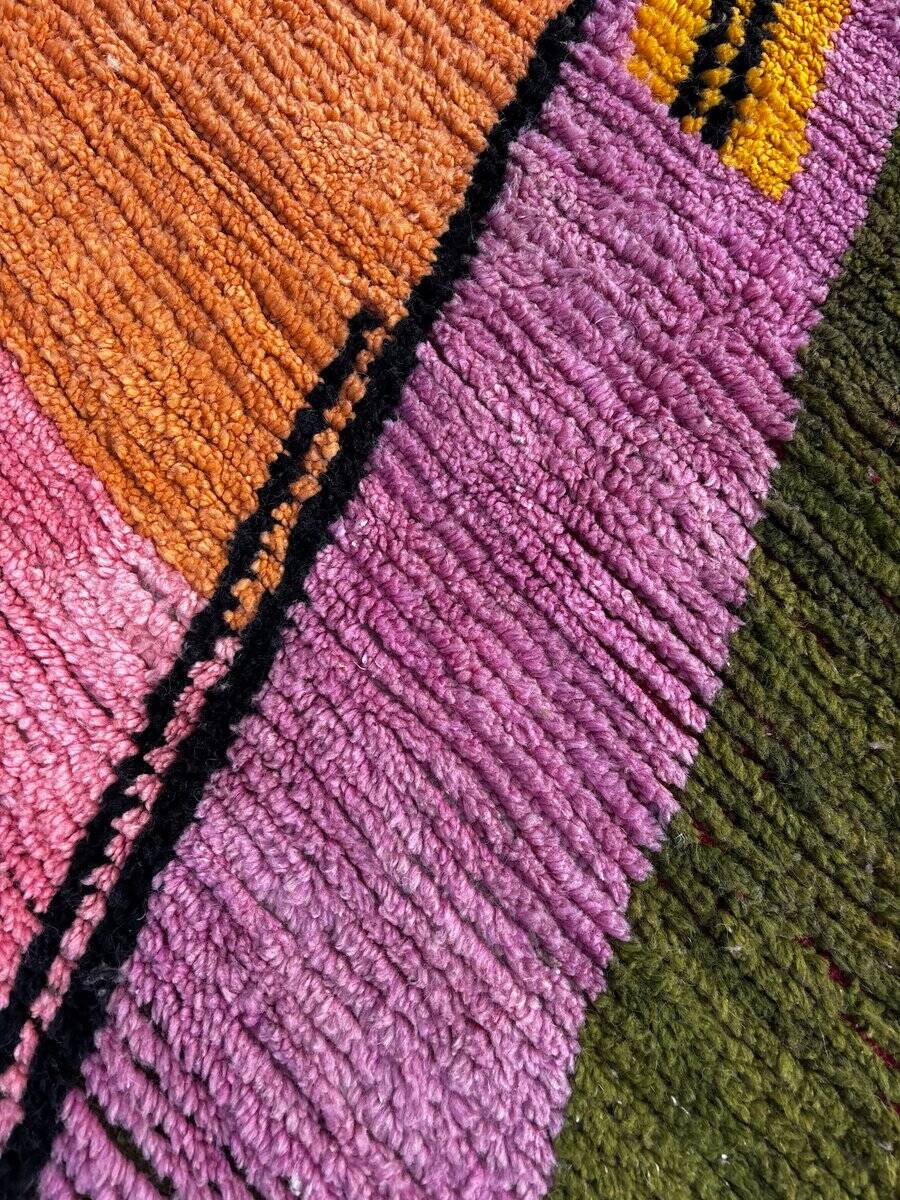 Modern Moroccan Boujad multicoloured Berber rug