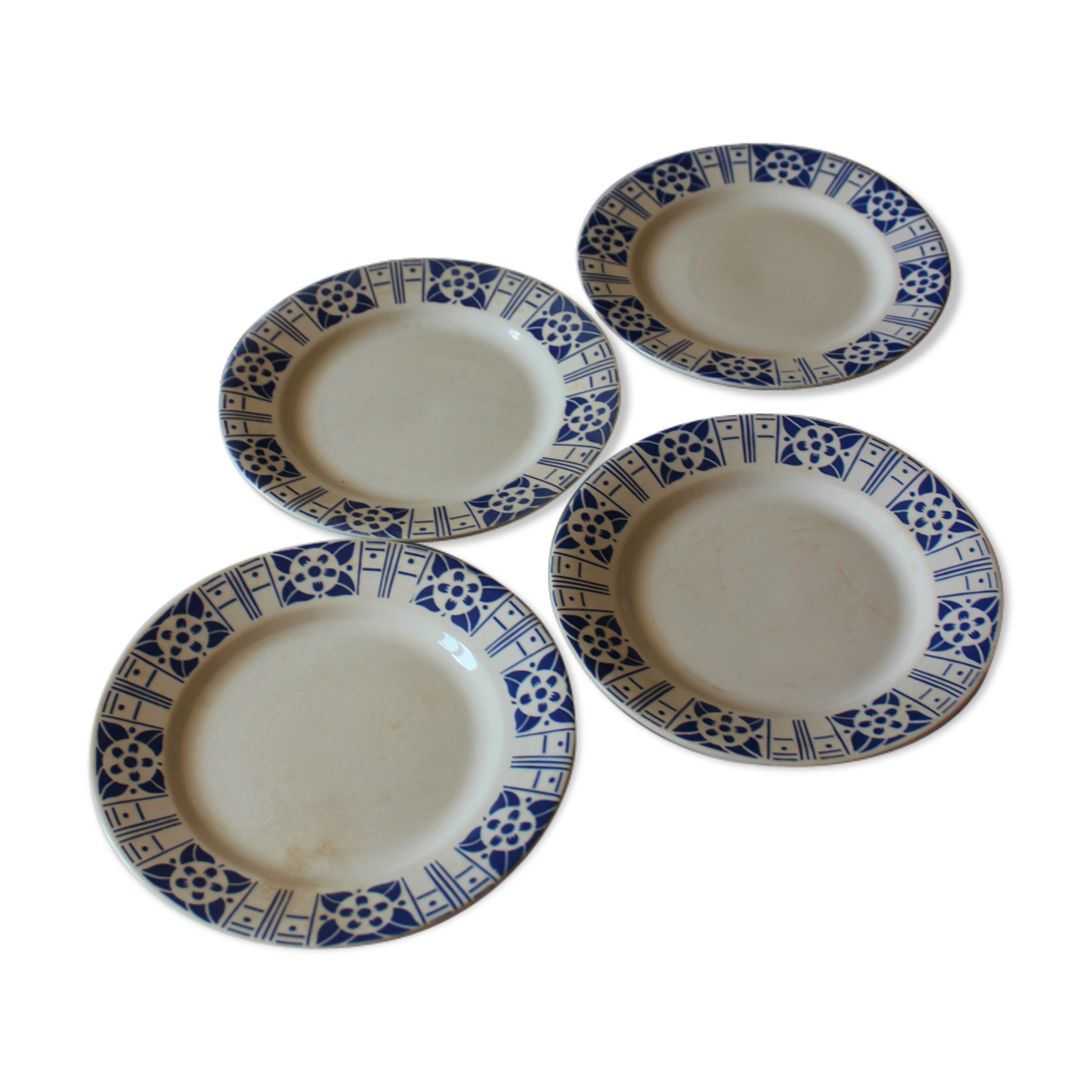 Lot 4 plates Saint Aubin Digoin Sarreguemines