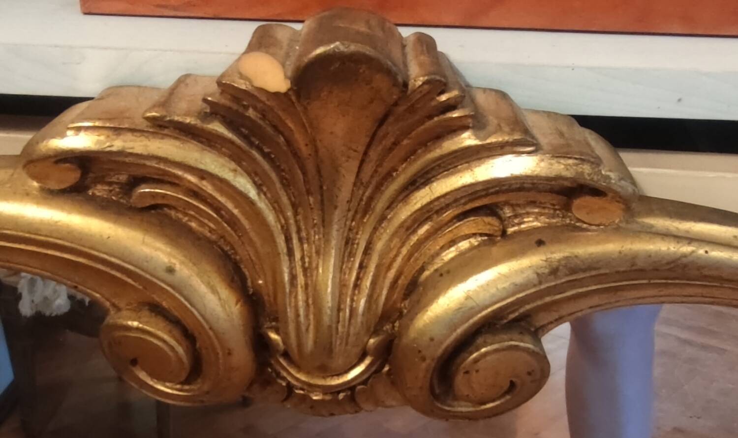 Old large golden mirror