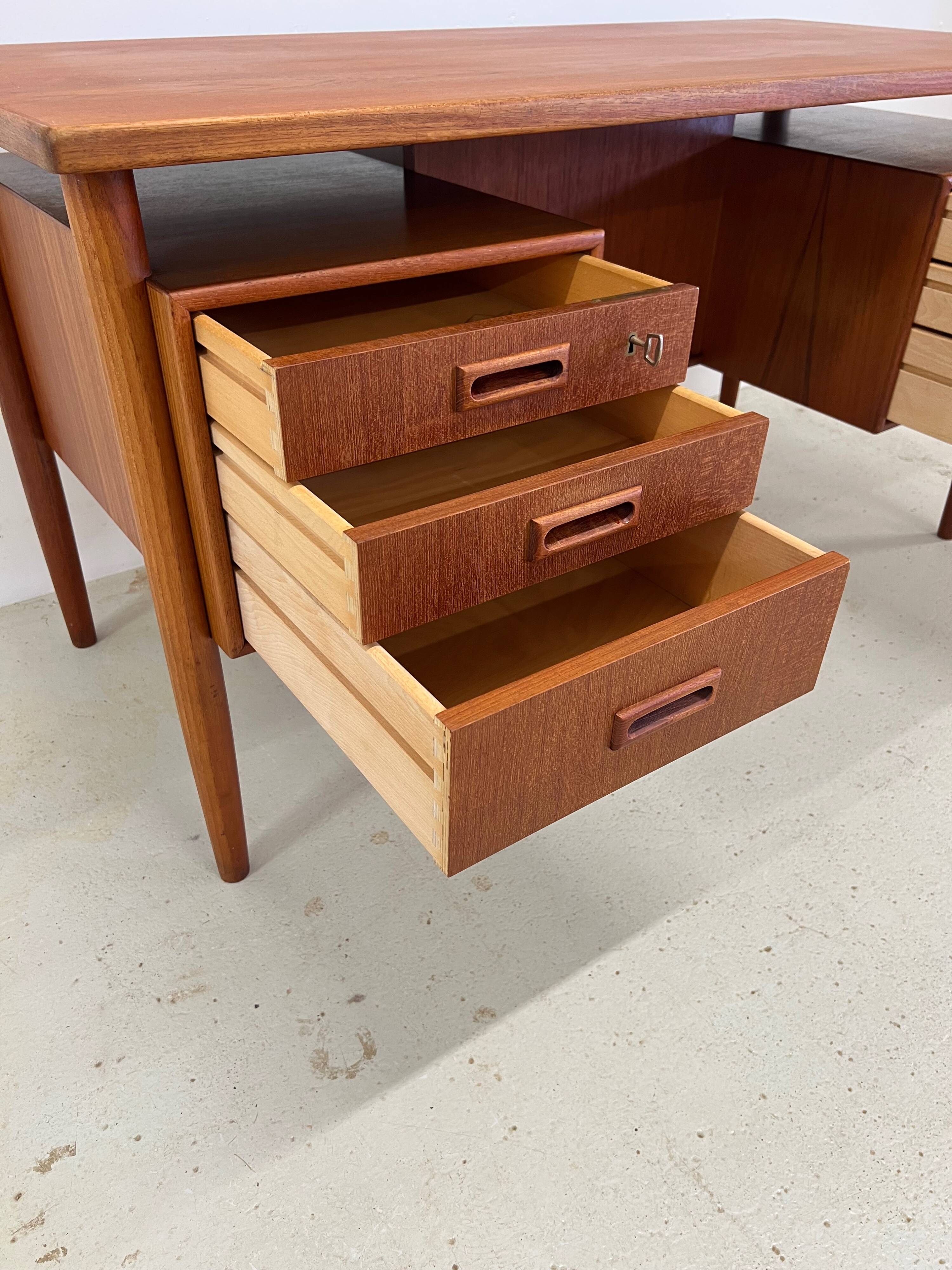 Danish Teak 'Floating-Top' Desk, 1960s.