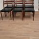 6 Vintage Scandinavian Chairs Teak and Faux Leather 1960 Denmark