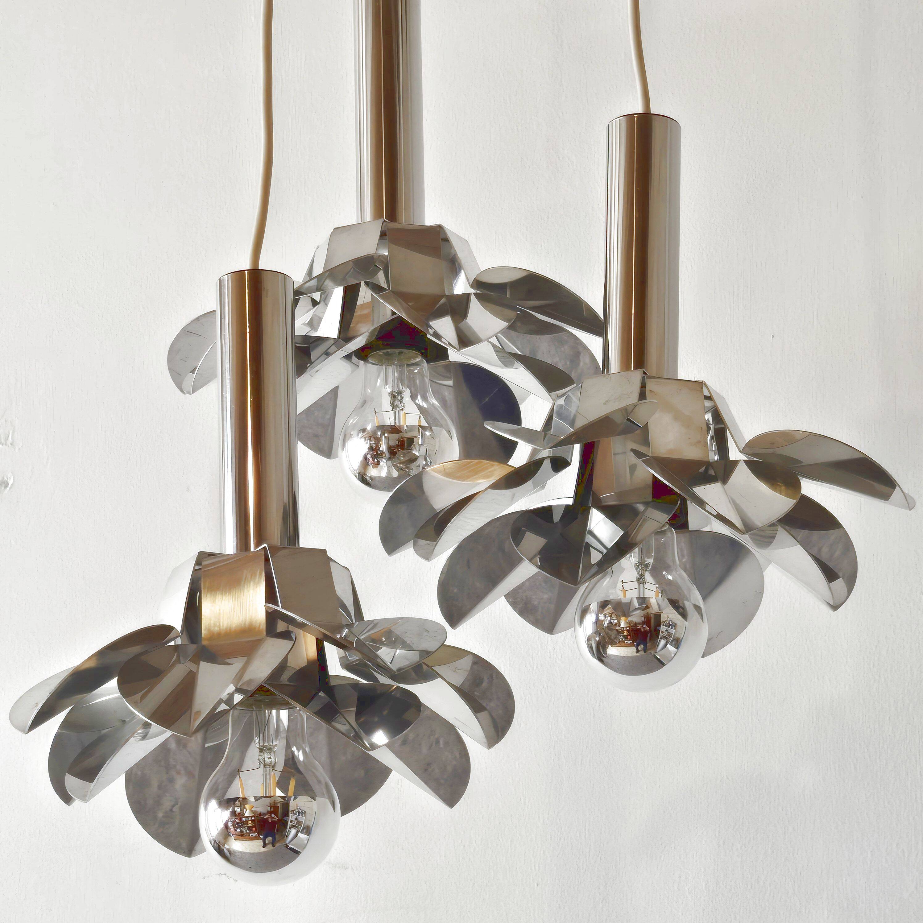 Vintage 1970 waterfall pendant light
