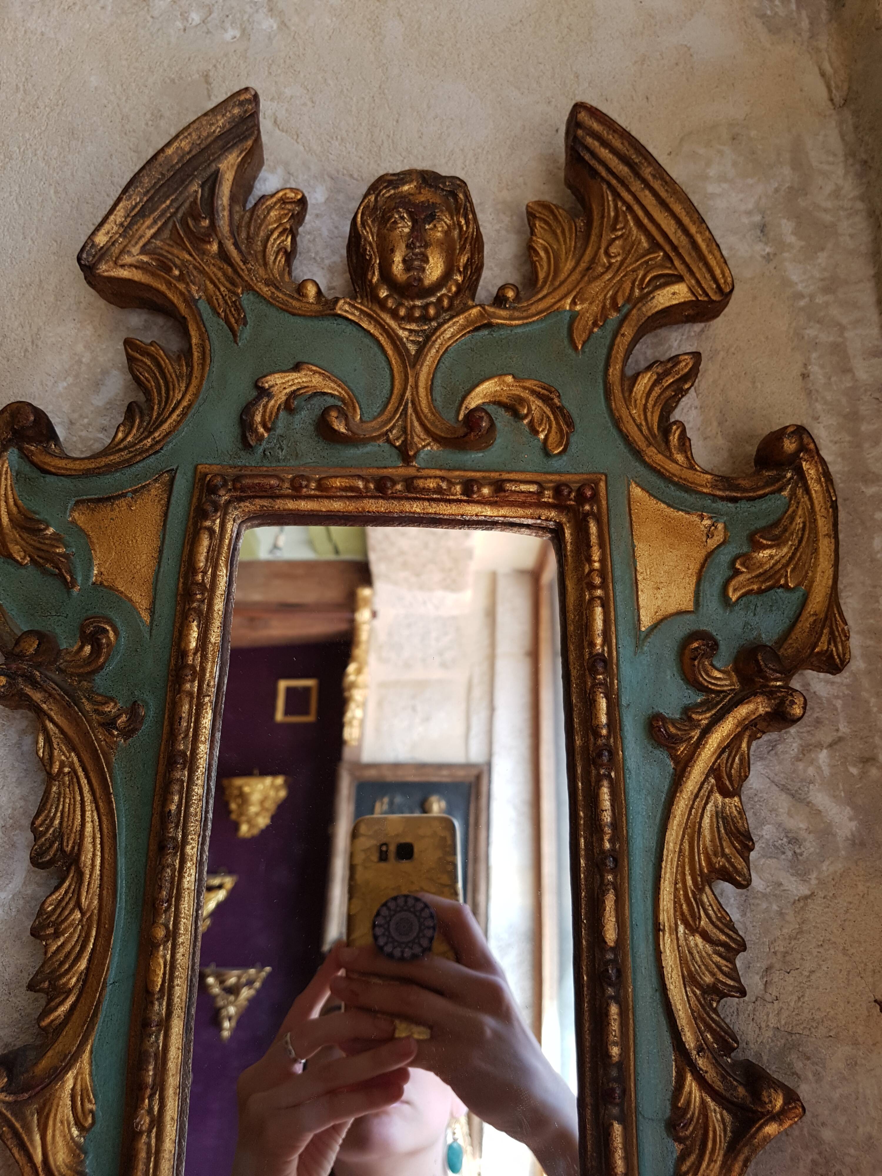 Small Italian Baroque mirror 63x32cm