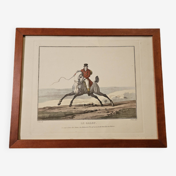 Gravure équestre "le galop" DARCIS d'après Carles VERNET