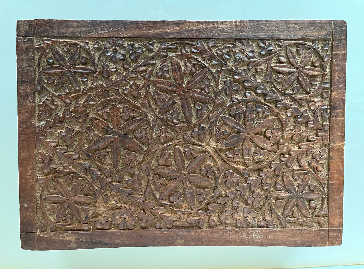 Carved wooden box