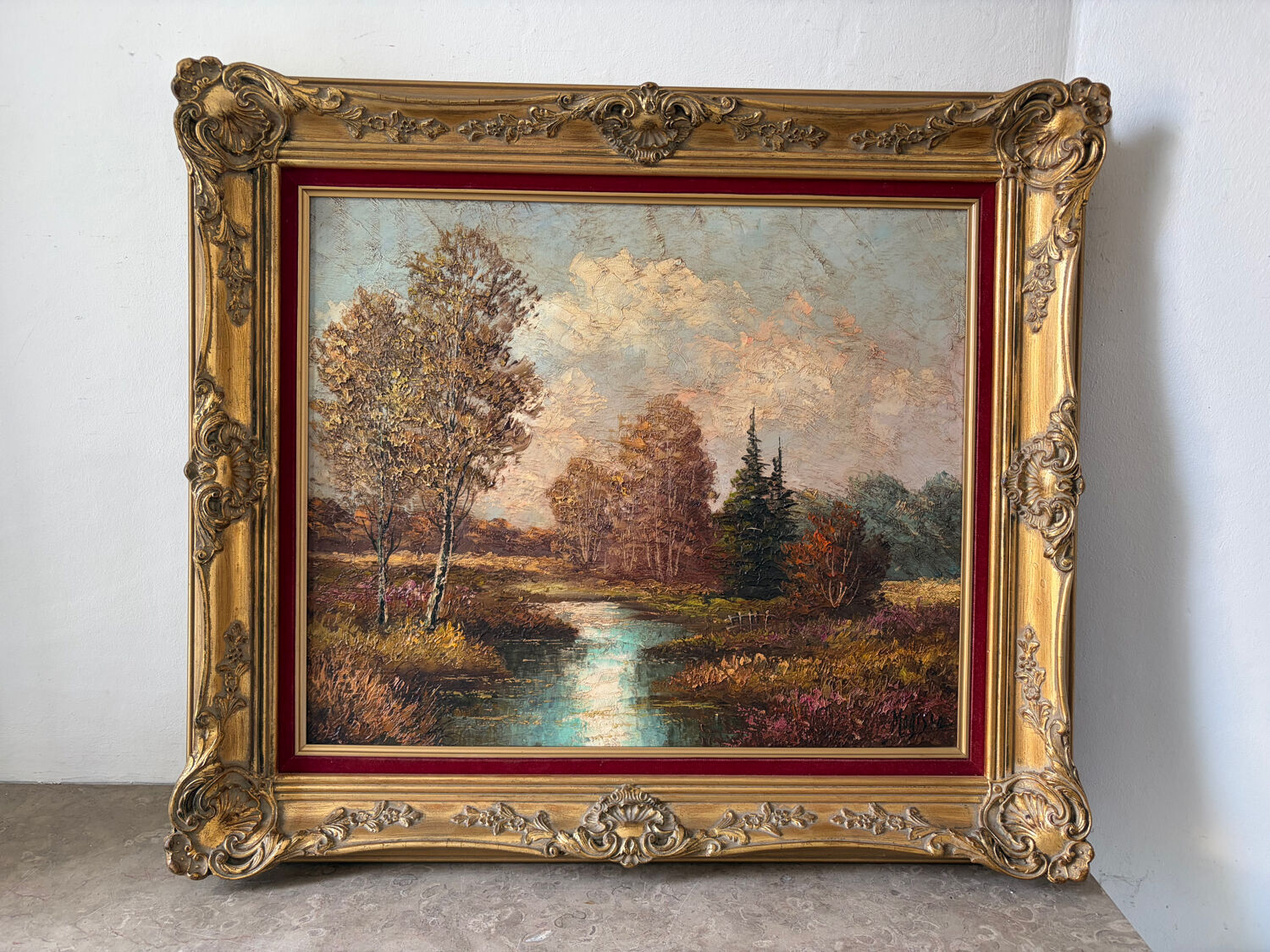 Bucolic landscape signed