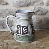 1950s enameled ceramic pitcher