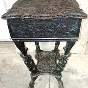 Ethnic carved wooden worker's furniture