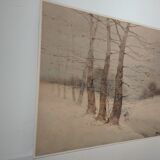 Snowy landscape painting