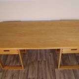 Vintage architect's desk in light wood circa 1970