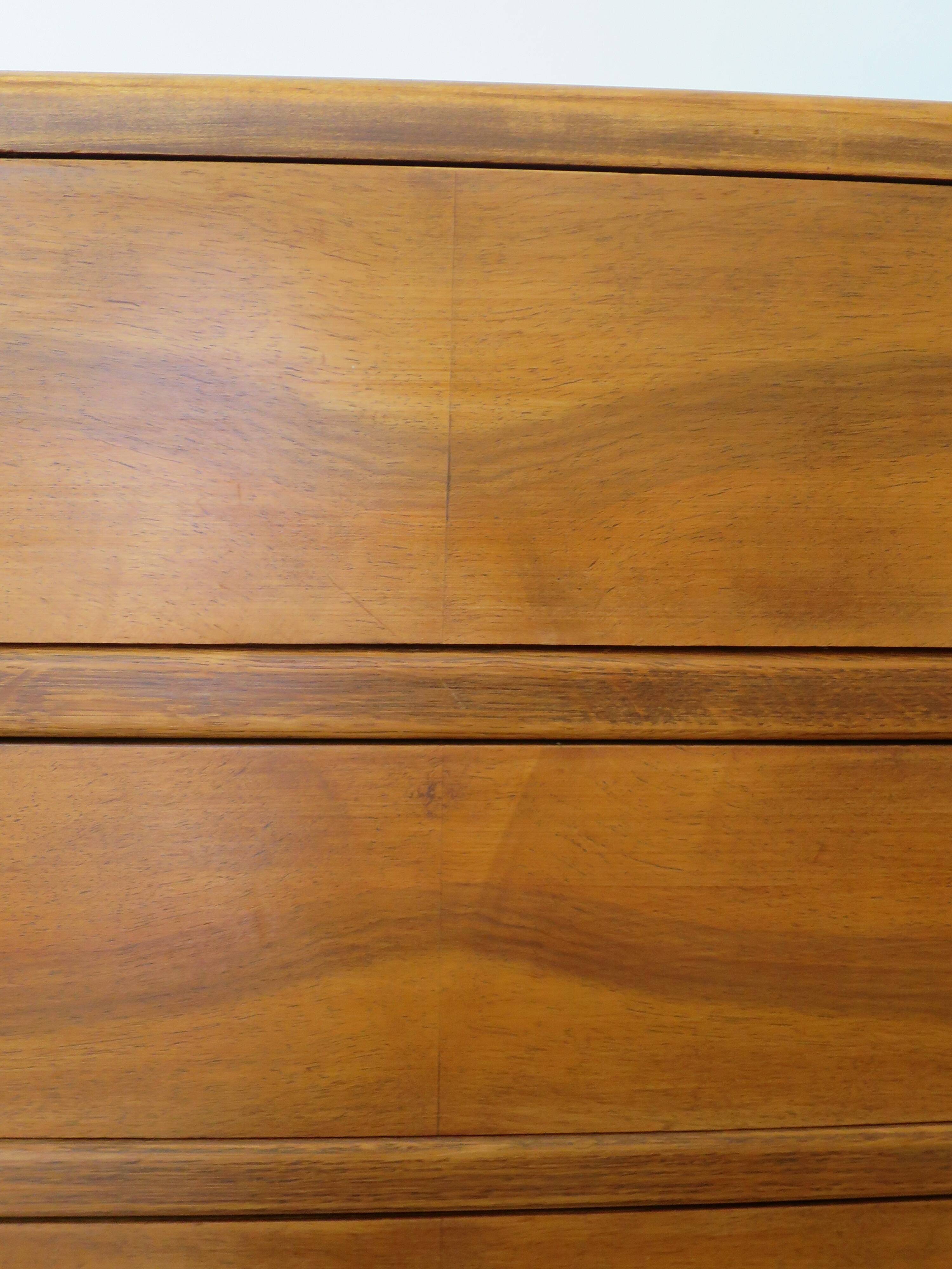 Cabinetmaker's chest of drawers - 4 drawers - golden oak - with oblique profile - compass feet - 1950