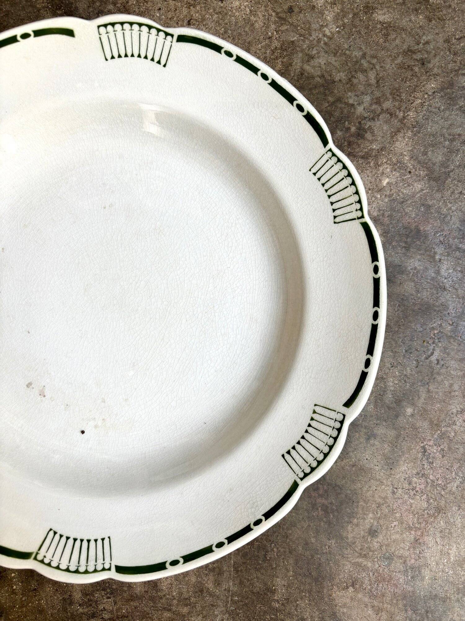Lunéville hollow round dish in iron clay, "London" service