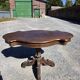 Antique round table in solid oak