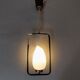 Maison Lunel pendant lamp in black metal, gilded brass and opaline 1960.