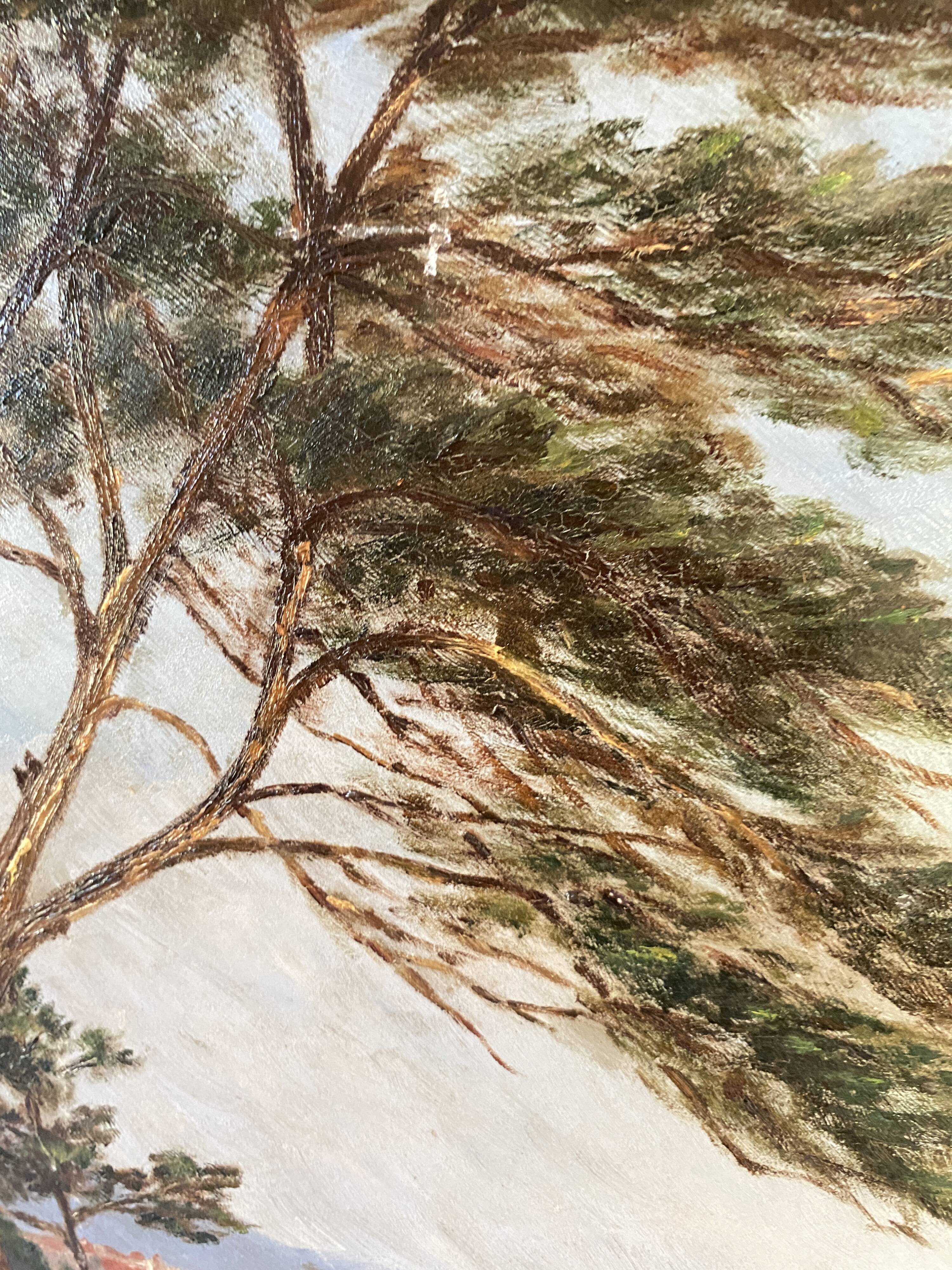 Tableau « Vue côte méditerranéenne", années 50