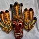 Old oriental mask - carved wood - sri lanka - hand painted