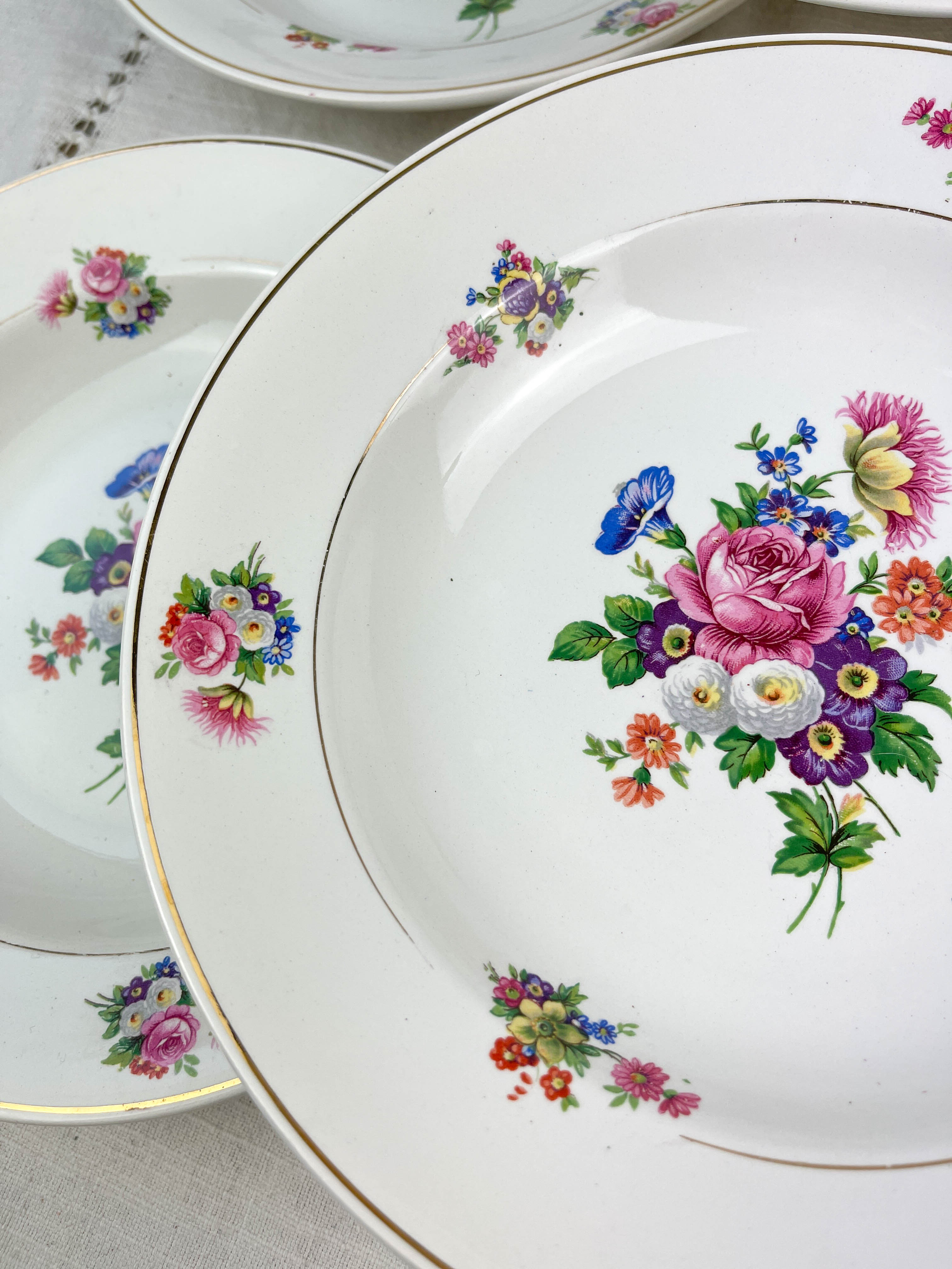 6 hollow plates iron earth salins model "anny" floral pattern