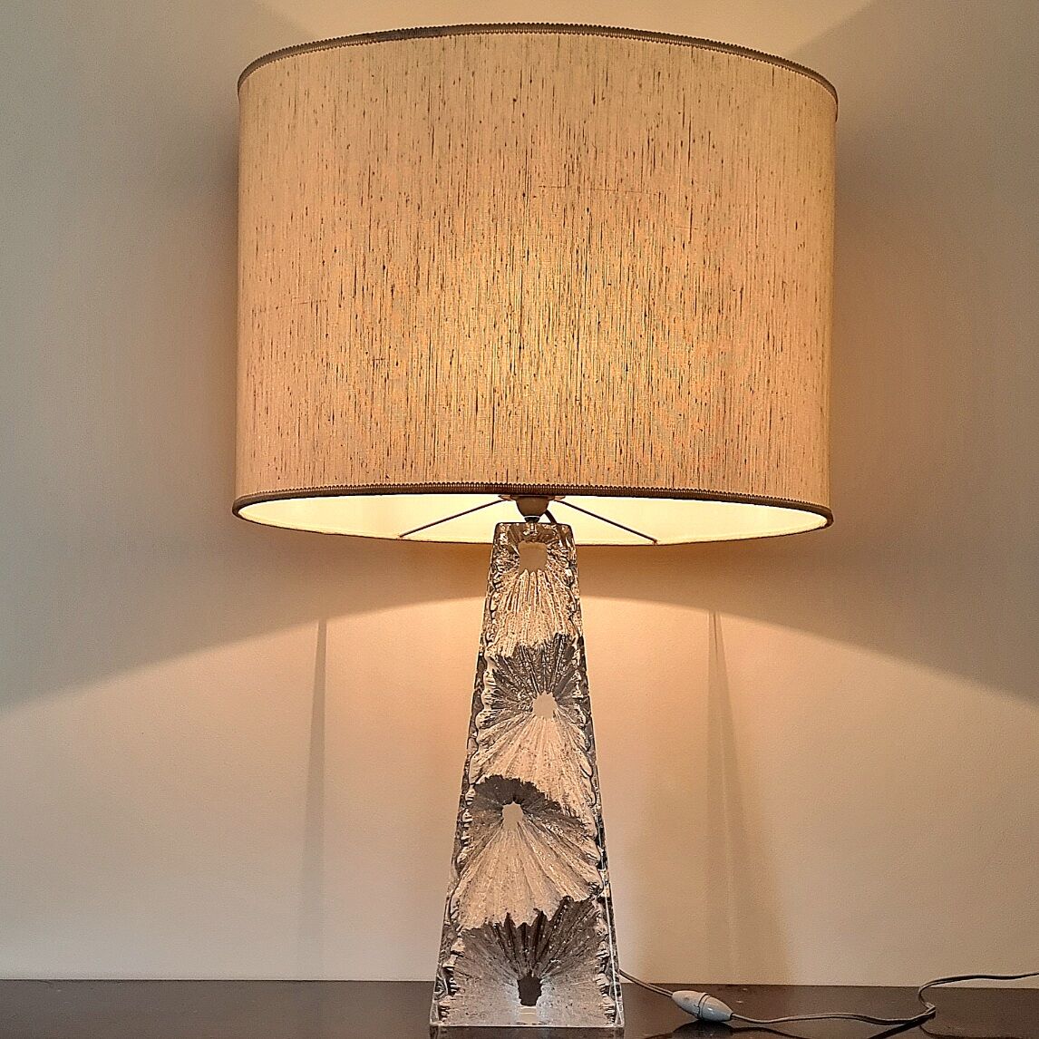 Lamp "Cratères" crystal Daum, circa 1960