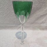 Baccarat crystal 12cl wine glass Genova model lined in fir green 19cm