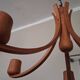 Chandelier en teck Domus à hauteur variable avec 5 bras, Danemark années 1970
