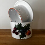 Water butter dish with raised fruits