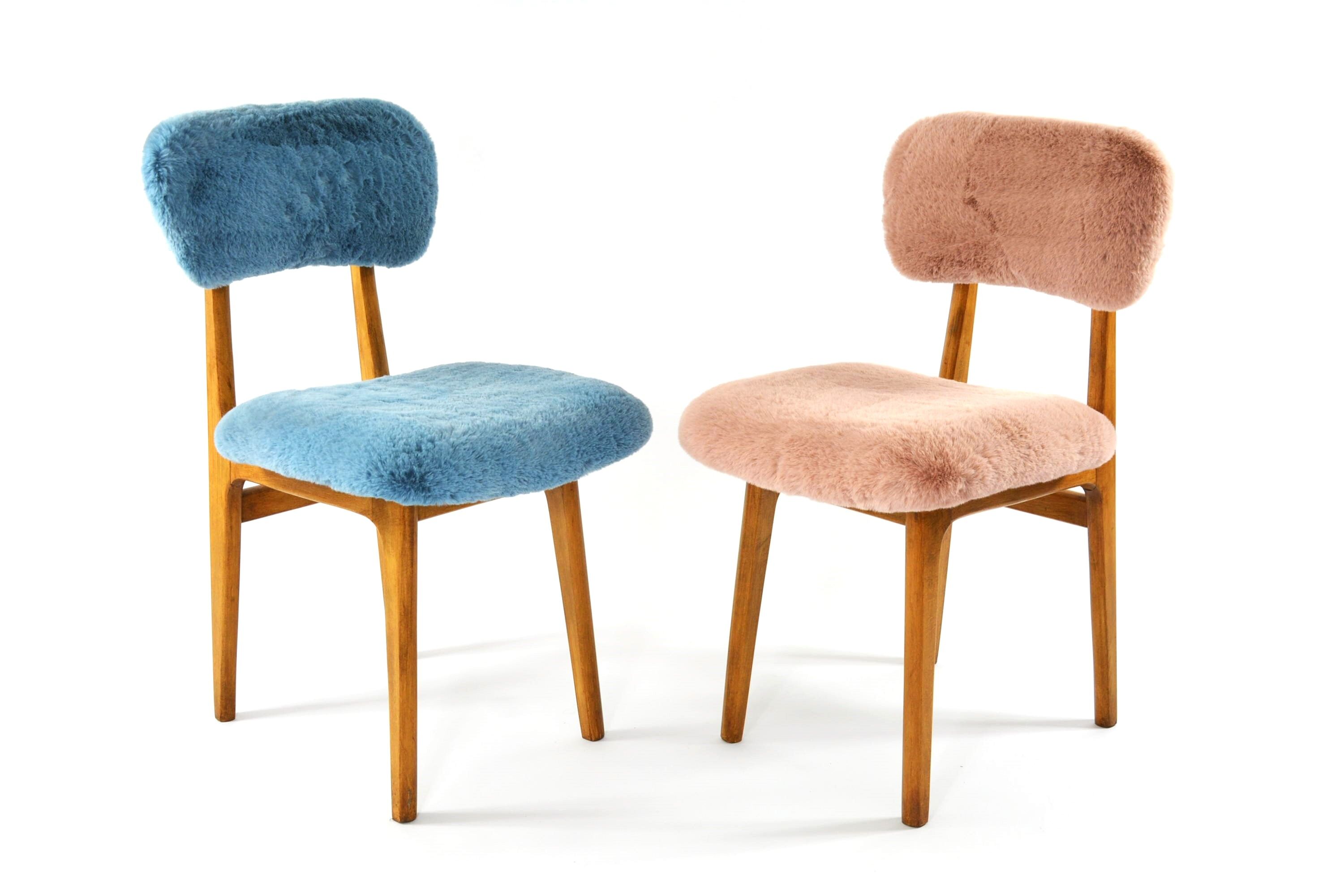 Pink and blue chairs