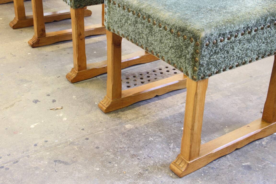 Vintage 1950s signature, solid oak dining throne chairs, Danish craftsmanship