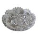 Vintage pocket tray in cut Bohemian crystal. Sophisticated star/brass patterns. Stylish Czech Boho
