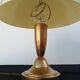 Golden mushroom lamp in metal and plastic vintage 1970