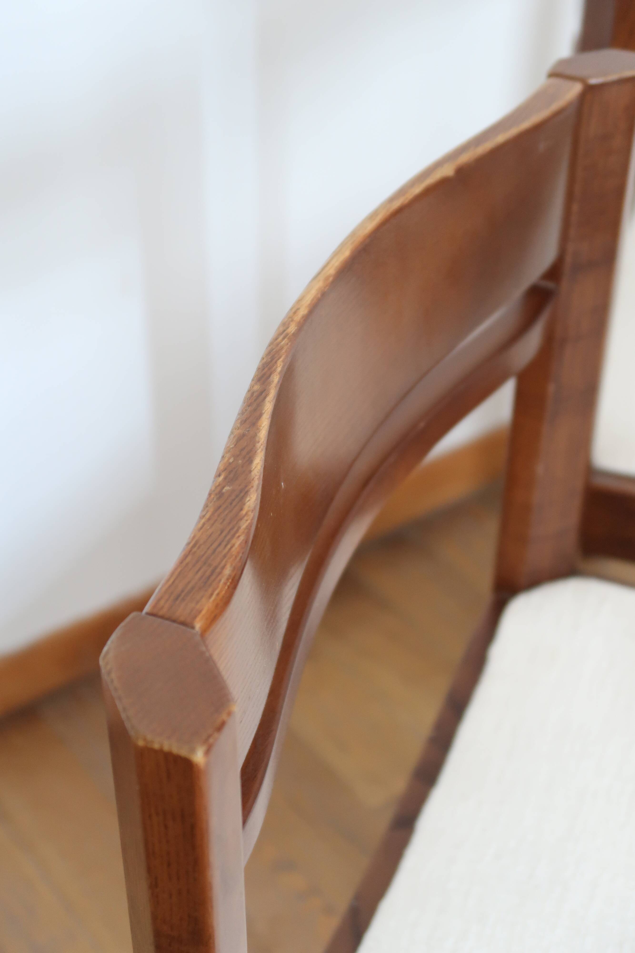 4 modernist cream chairs