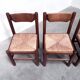 Oak and wicker dining chairs, 1960s