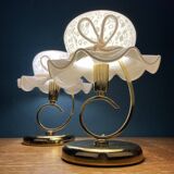 Italian Murano glass table lamps in pink, 1980s, set of 2.