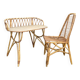 Ensemble bureau et chaise en bambou et rotin, vers 1970