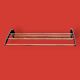Vintage wall coat rack in black Bakelite & brass – 1950s