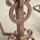 Pair of Wrought Iron Andirons with Refined Ornamentation - 20th Century