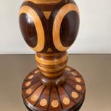Vintage lamp in inlaid wood 60s-70s