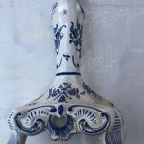 Hand-painted Moustiers porcelain candle holder