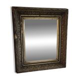 Antique wooden and gilded stucco mirror