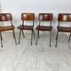 Ensemble de 4 chaises industrielles du milieu du siècle de Marko