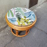Vintage bamboo pouf