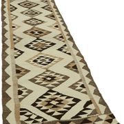 Turkish Handwoven Vintage Herki Kilim 87 cm x 334 cm