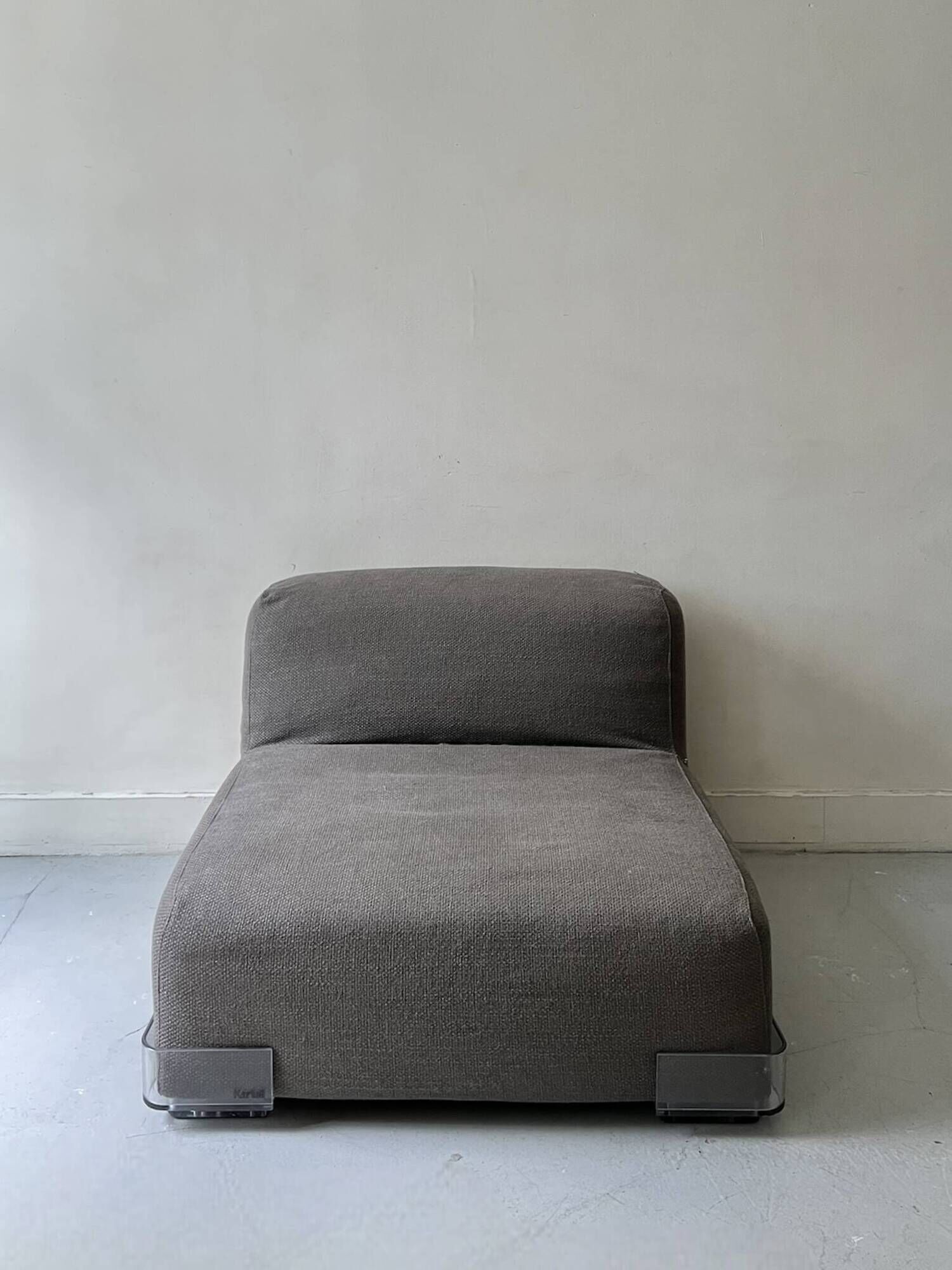 Plastics gray fabric armchair by Piero Lissoni for Kartell, 1970