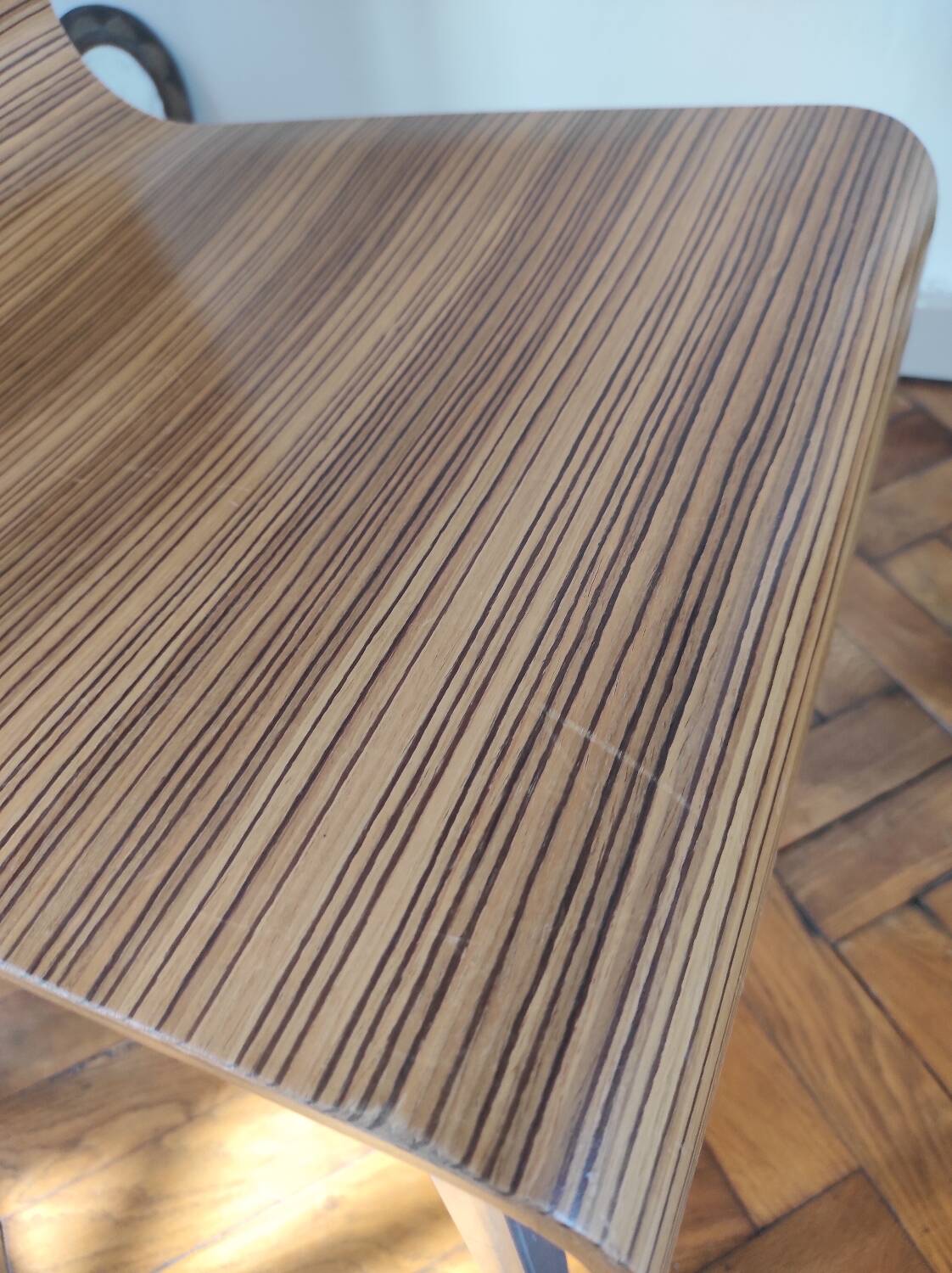 Italian design chair Pedrali "Kuadra" in Zebrano wood