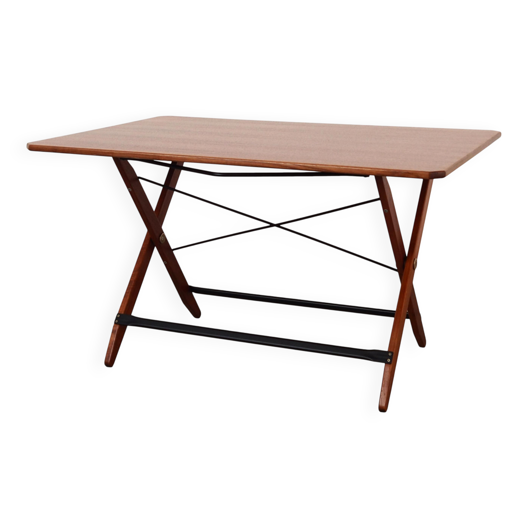 Folding teak table, Italian design, 1970s, made in Italy