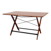 Table pliante en teck, design italien, années 1970, fabriquée en Italie