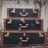 Pull-out leather and moleskine suitcases 1960