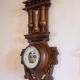 Henri II barometer and thermometer in carved wood