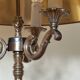brass three-light bouillotte lamp, desk lamp